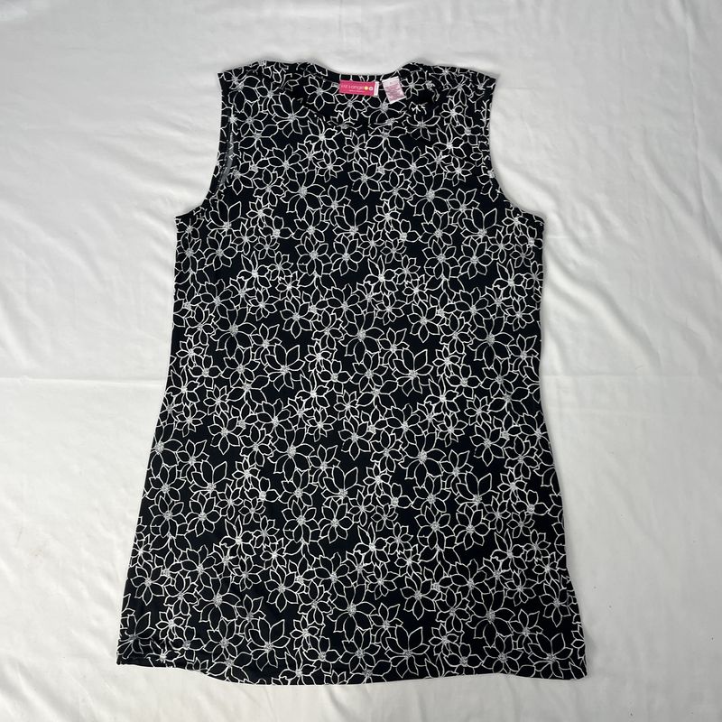 black floral stretch dress