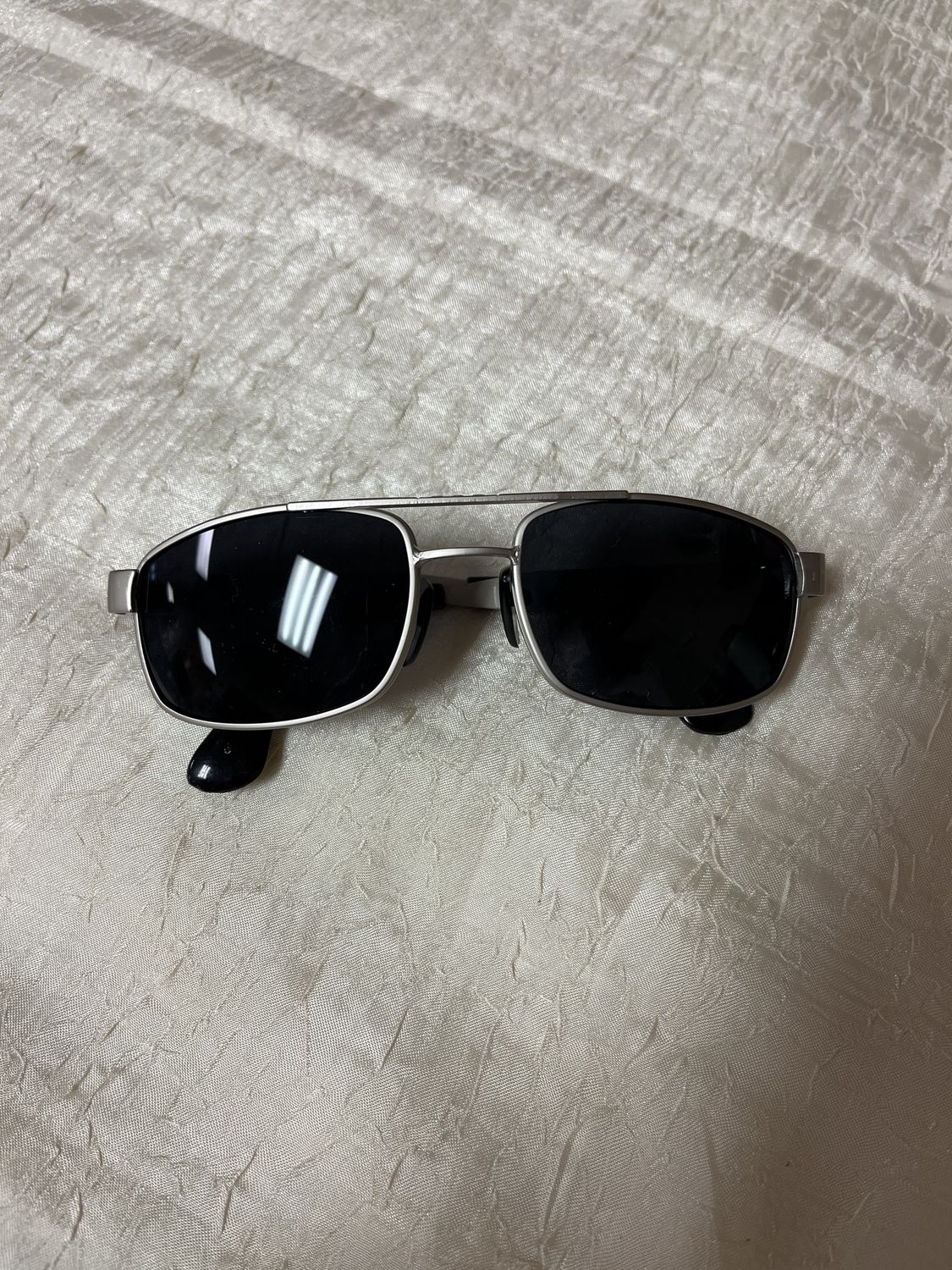 Black and silver aviator sunglasses