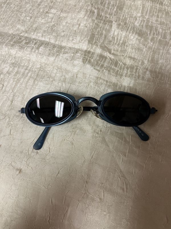 metallic blue sunglasses