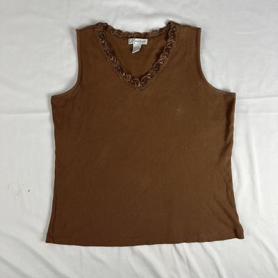 Brown Lace Tank