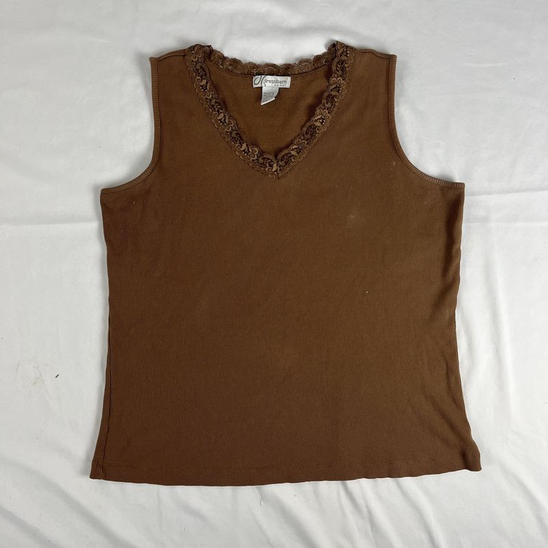 Brown Lace Tank