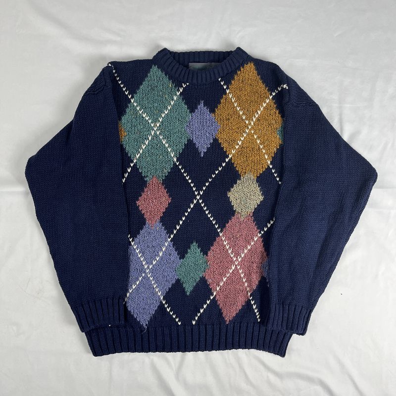 Navy Colorful Sweater