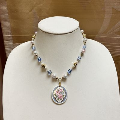 rose bouquet etherial necklace