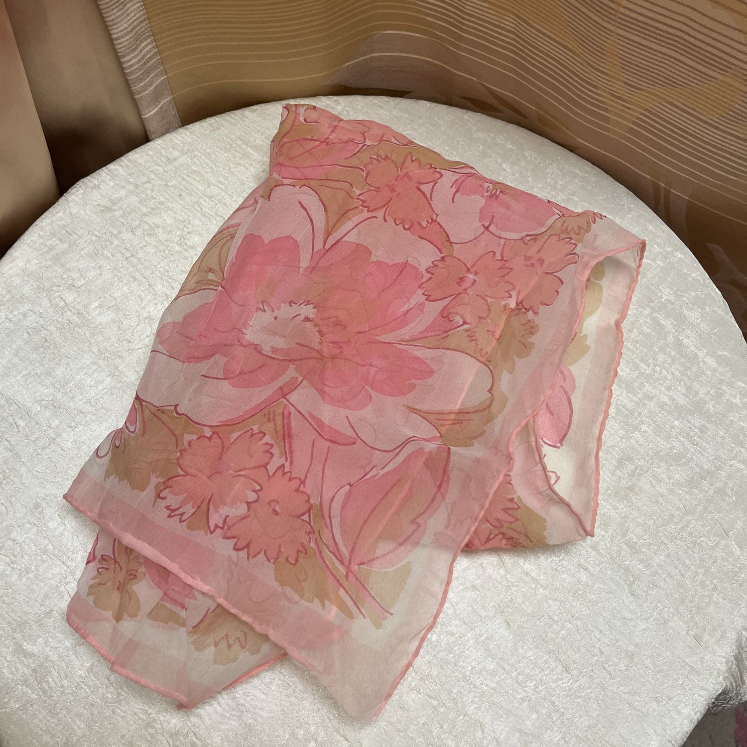 Small Pink Floral Scarf