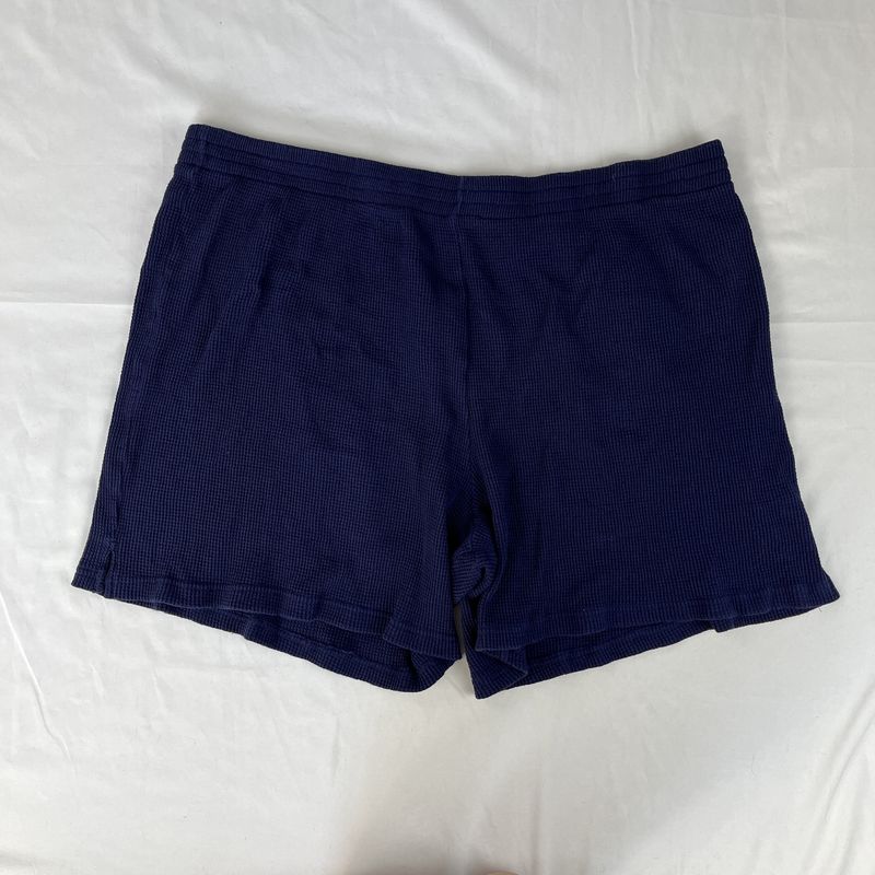 navy waffle knit shorts