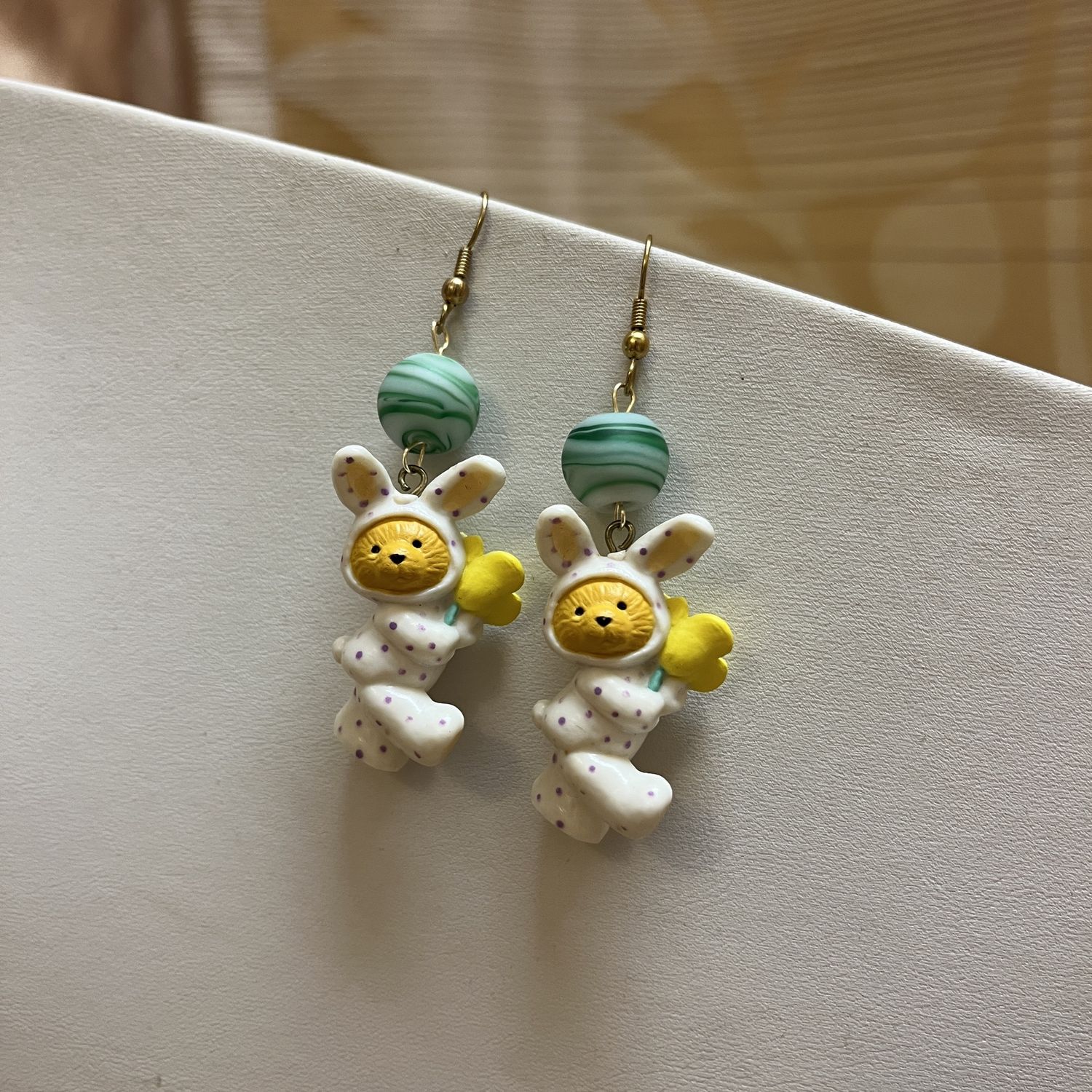 bunny bear spring earrings