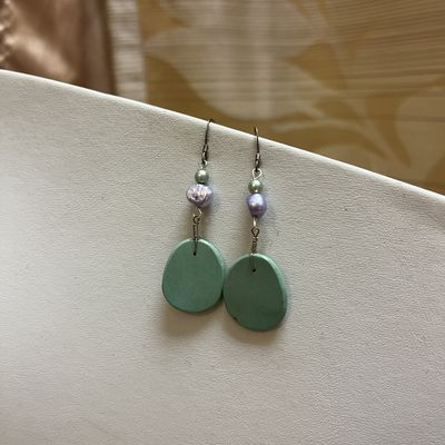 sea green slab earrings