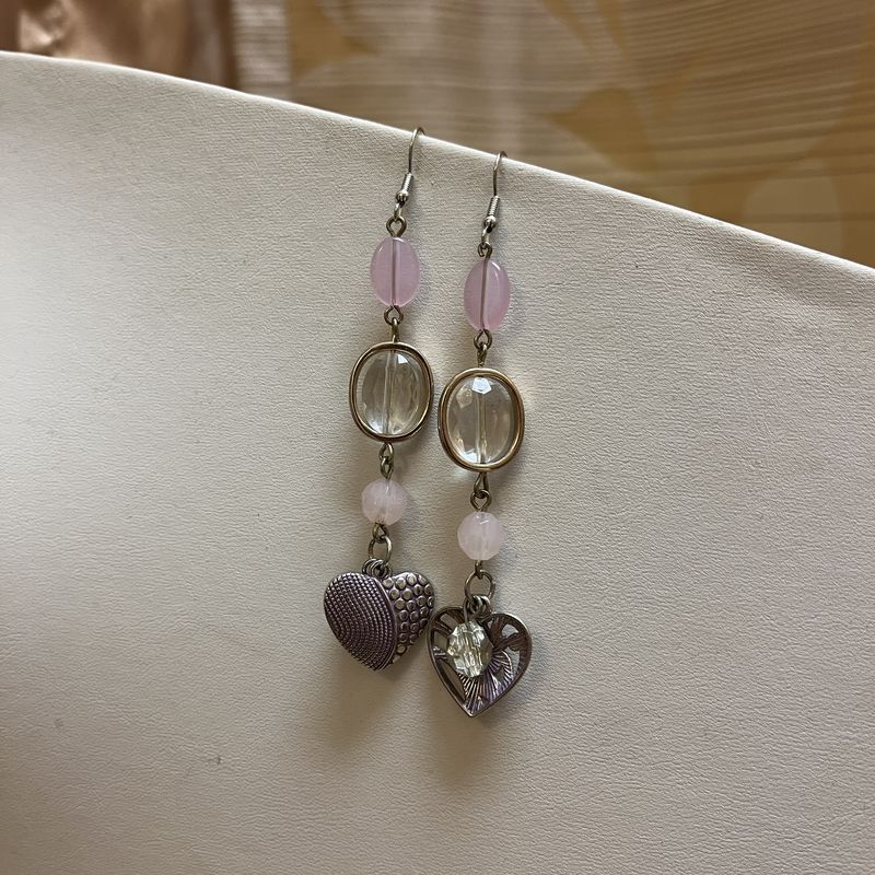 blush romantic heart earrings