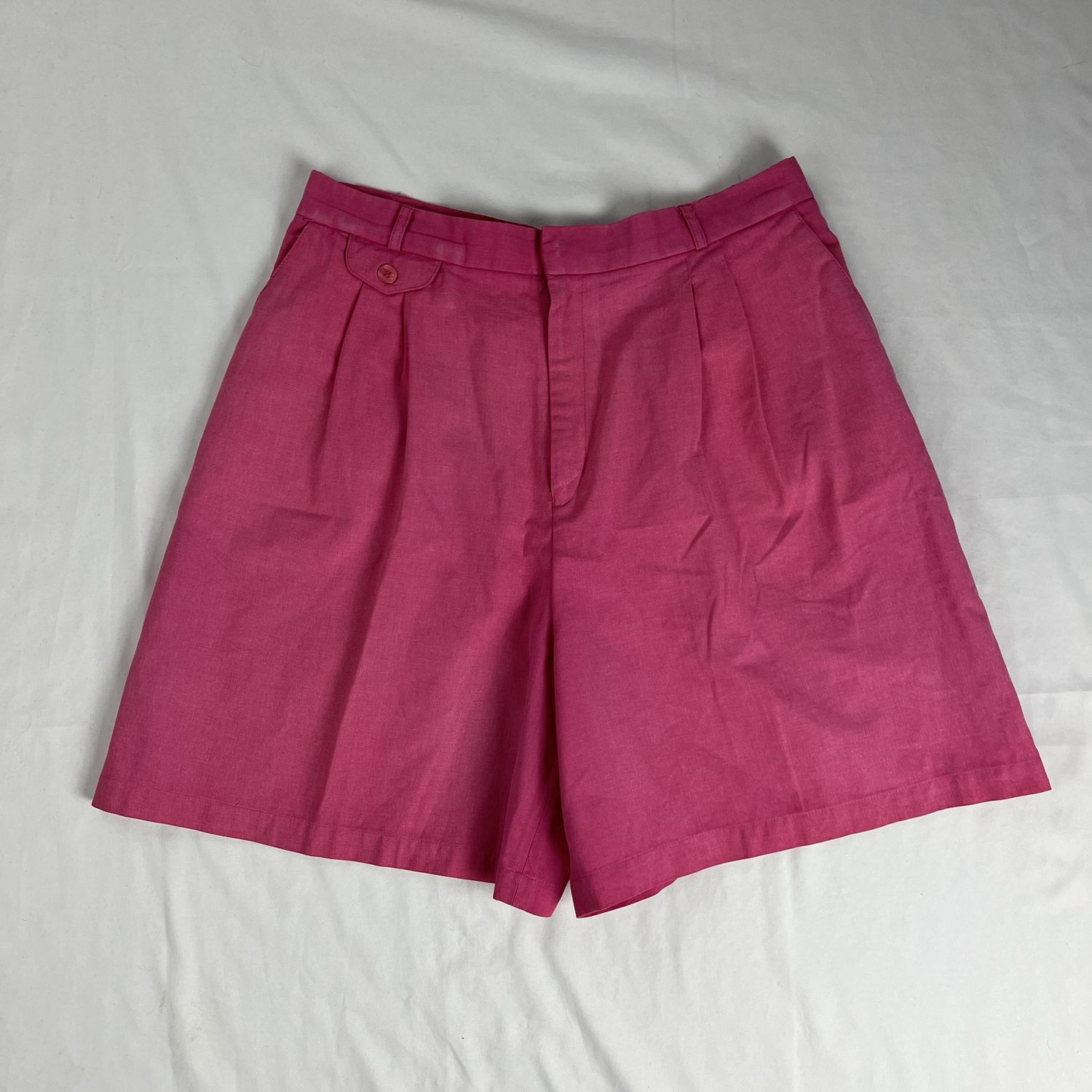 Pink Pleated Shorts