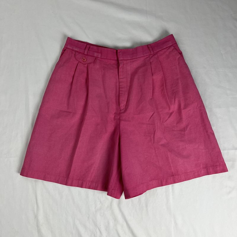 Pink Pleated Shorts