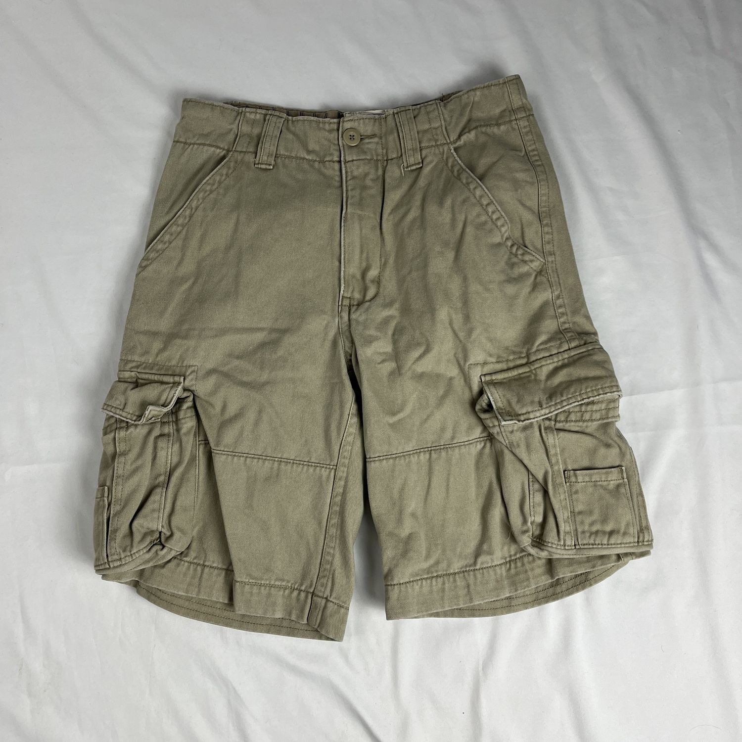 Cotton Khaki Cargo Jorts