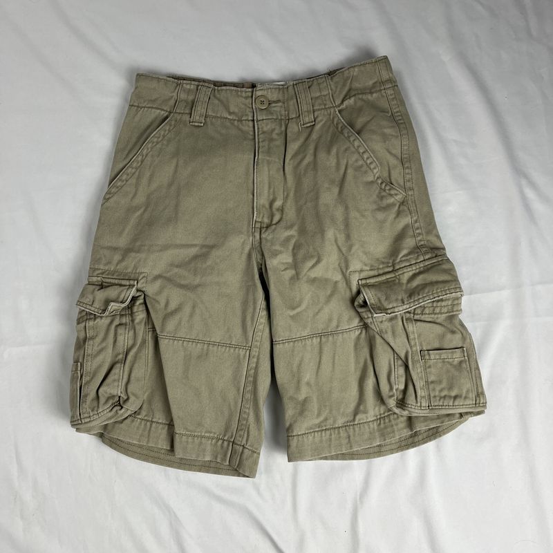Cotton Khaki Cargo Jorts