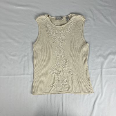 Cream Squiggle Top