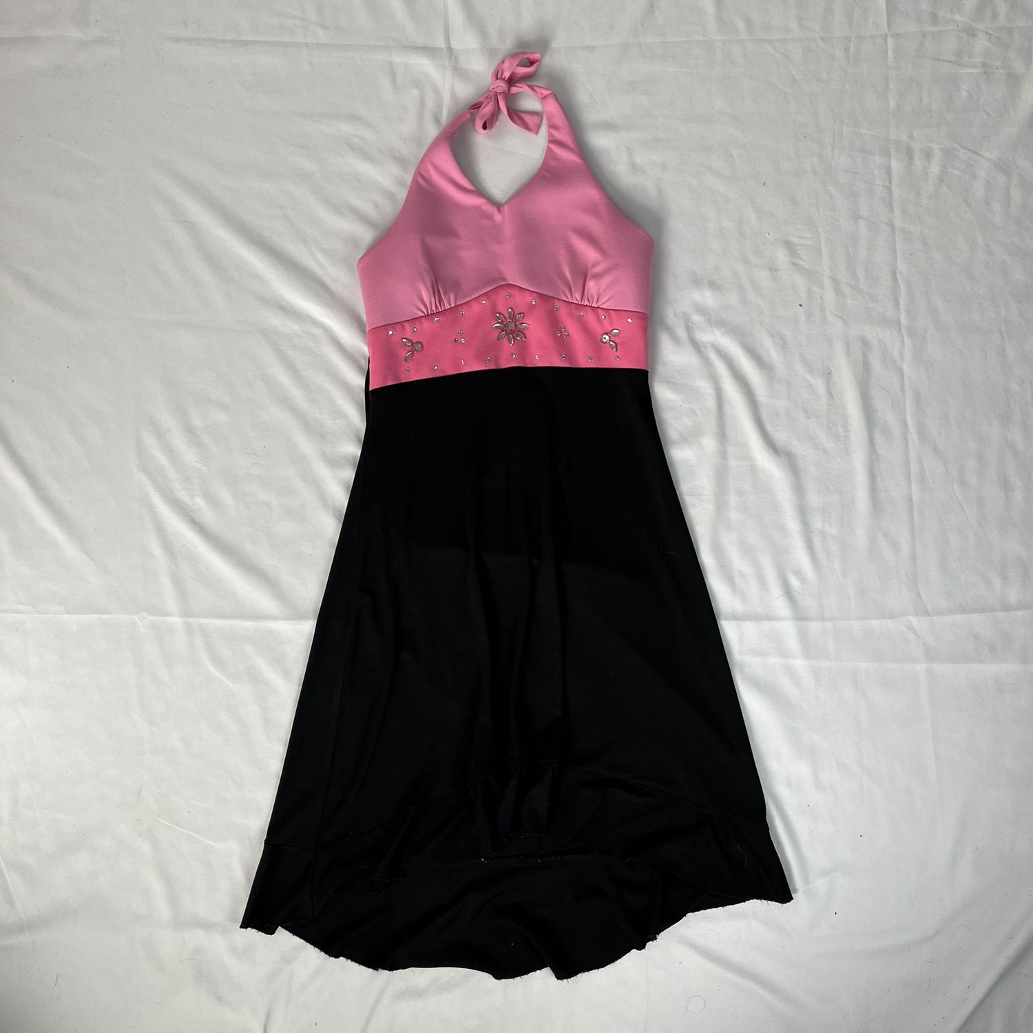 pink gem halter dress