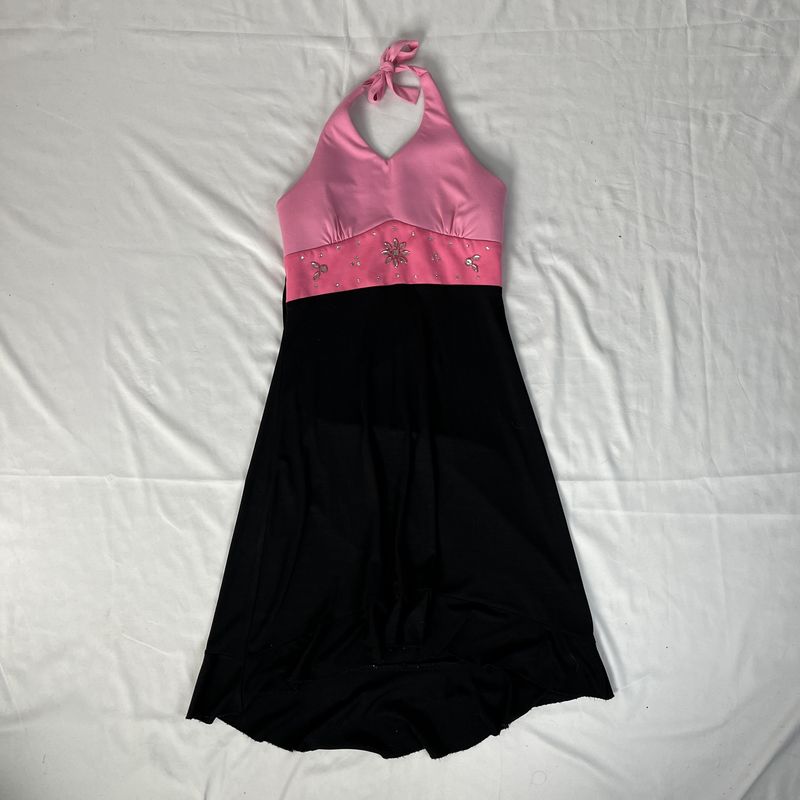 pink gem halter dress
