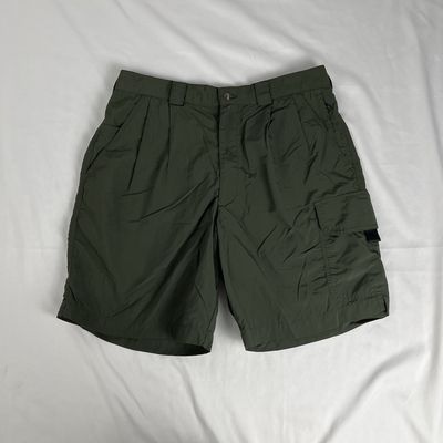 forest green cargo swishy shorts