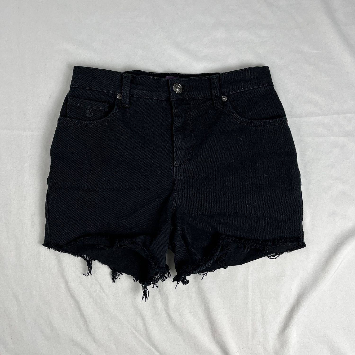 black frayed mini shorts
