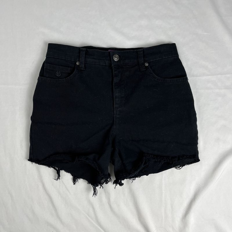 black frayed mini shorts