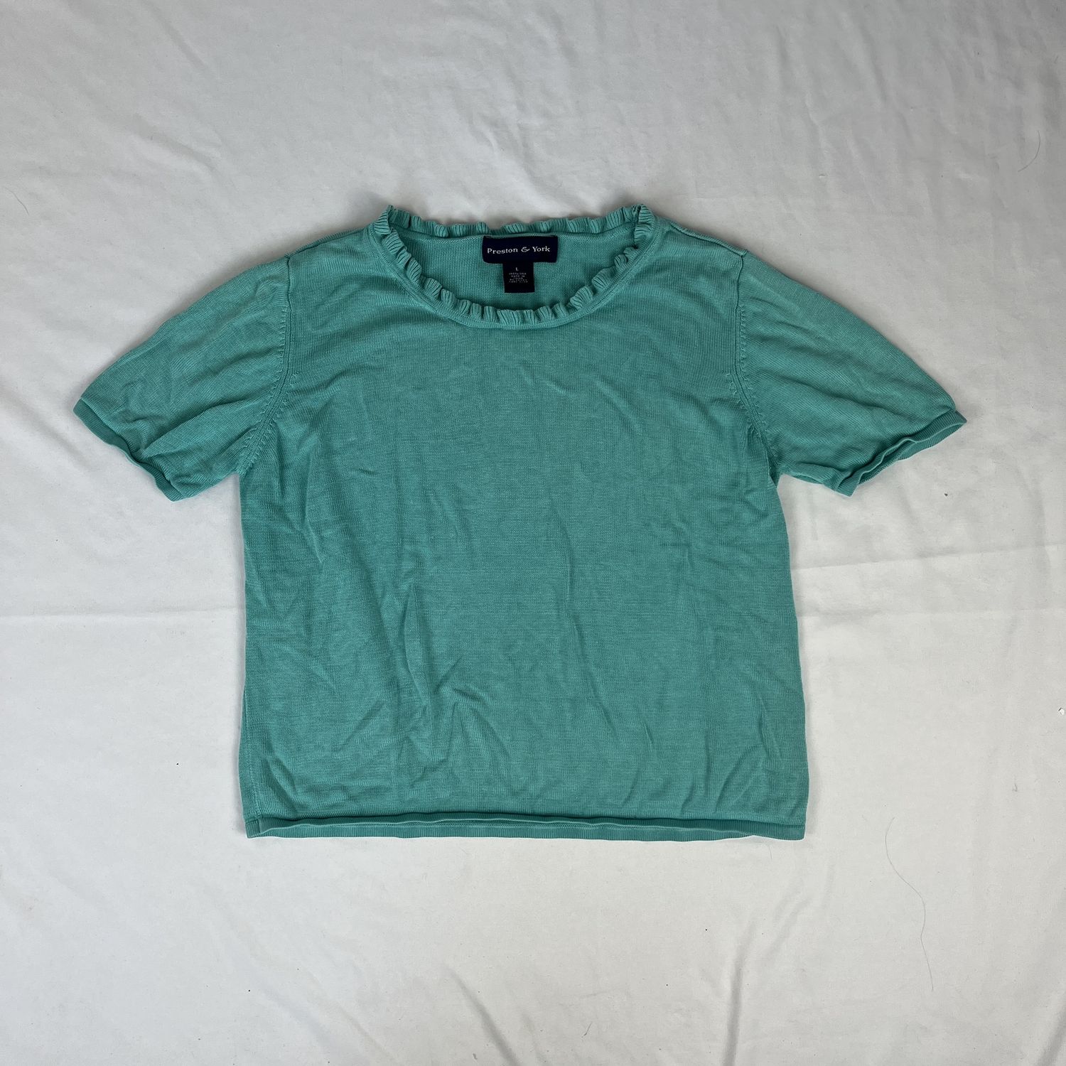 Ruffle Teal Top