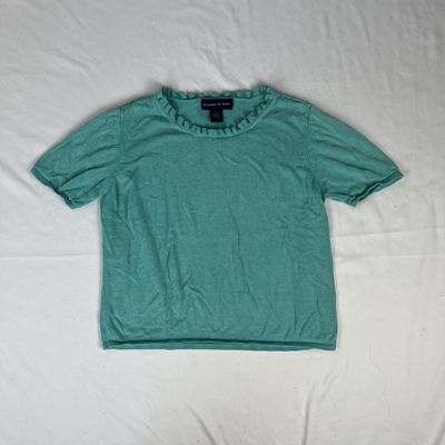 Ruffle Teal Top