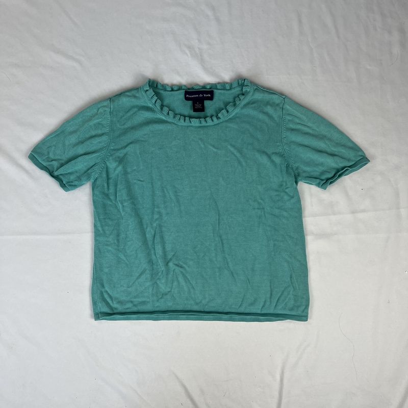 Ruffle Teal Top