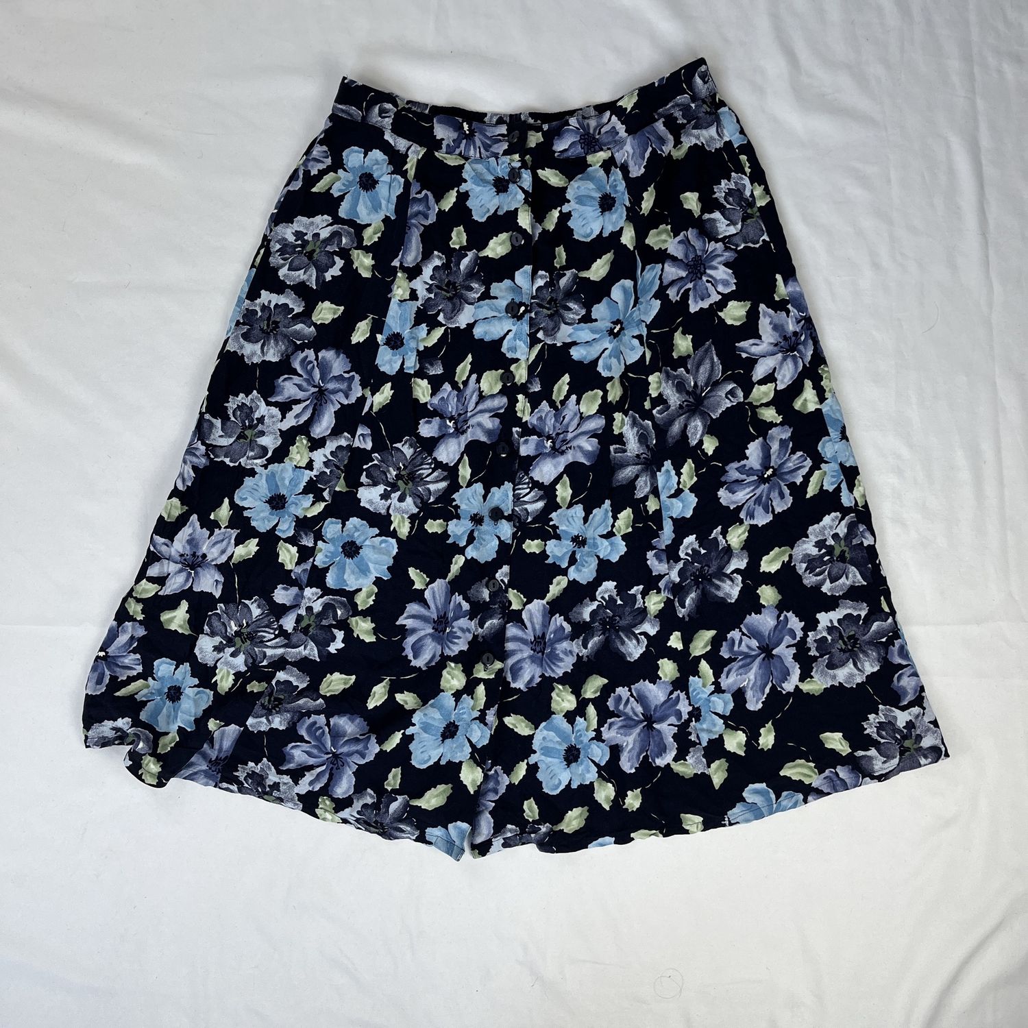 Deep Blue Floral Skirt