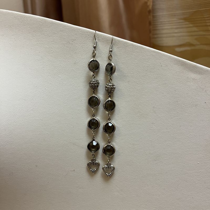 grey circle heart dangles