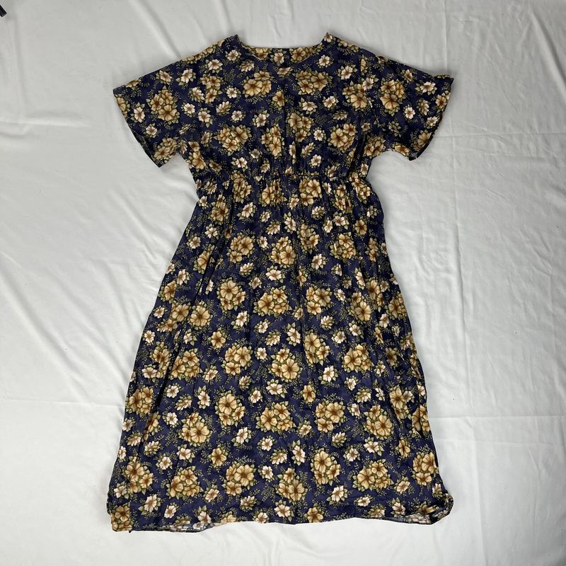 Blue + Yellow Floral Dress