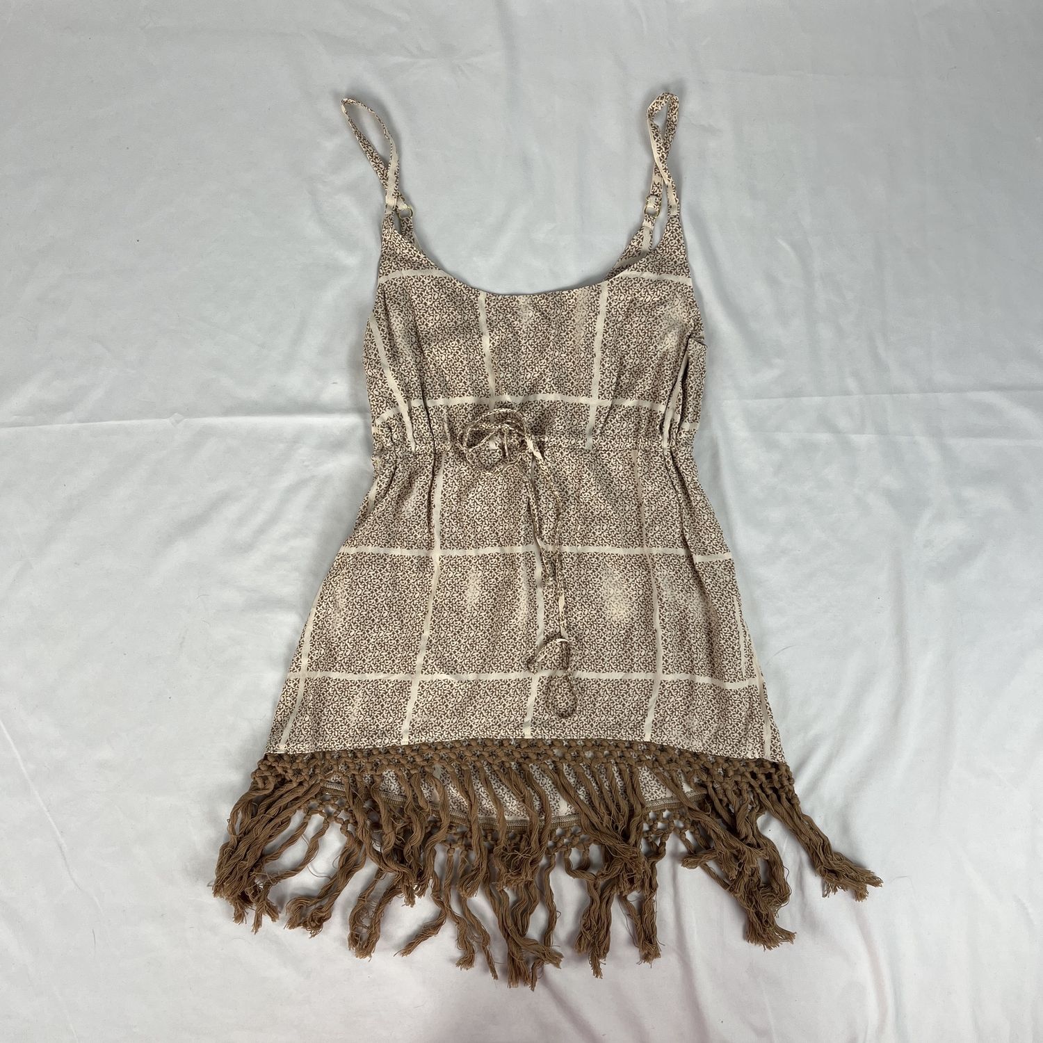 macrame tan tank dress