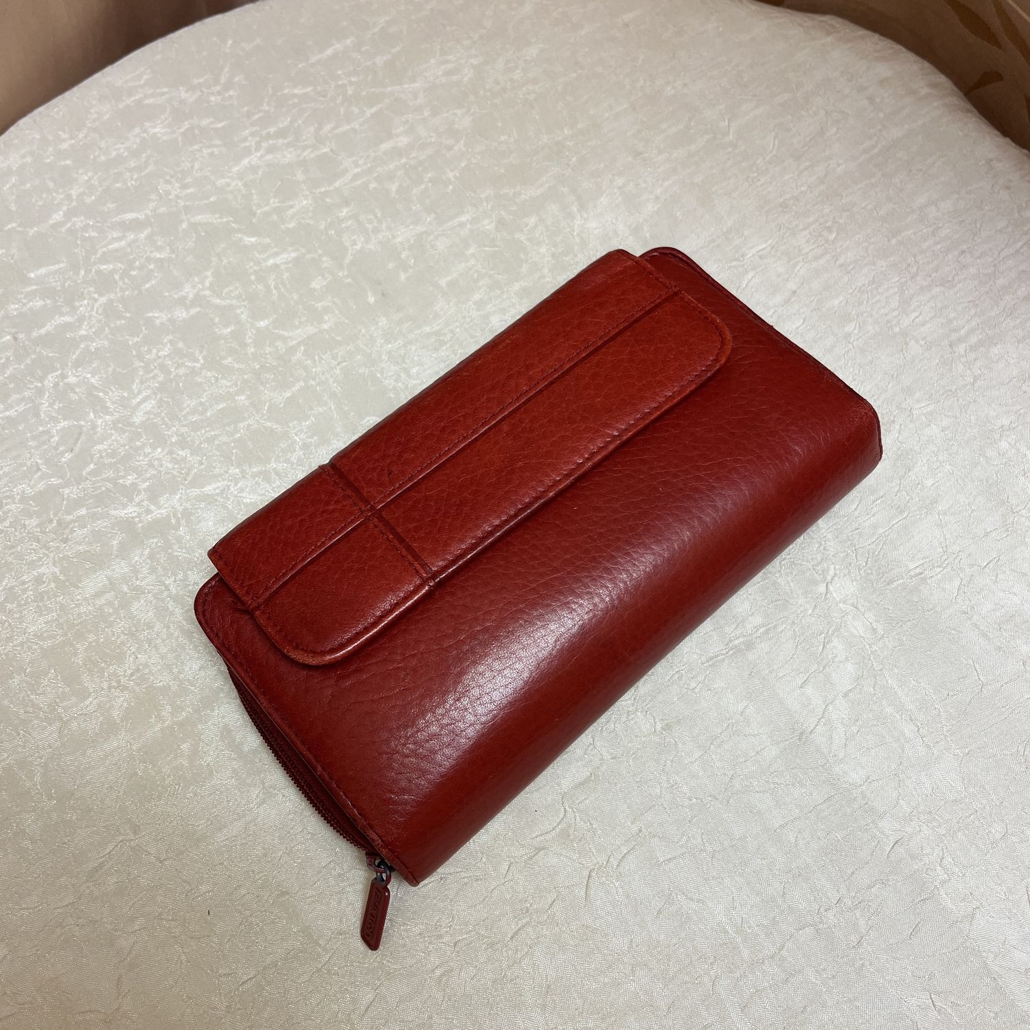 red leather wallet