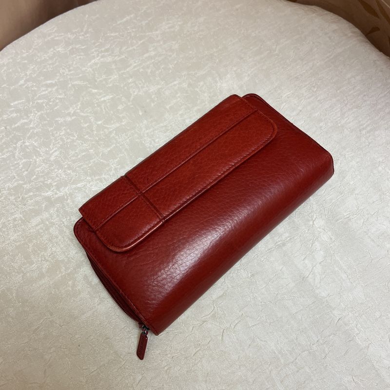 red leather wallet
