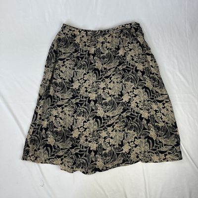 Neutral Floral Midi Skirt