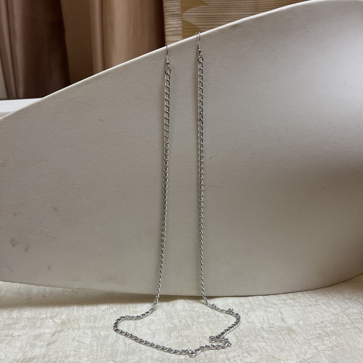 simple silver connector earrings
