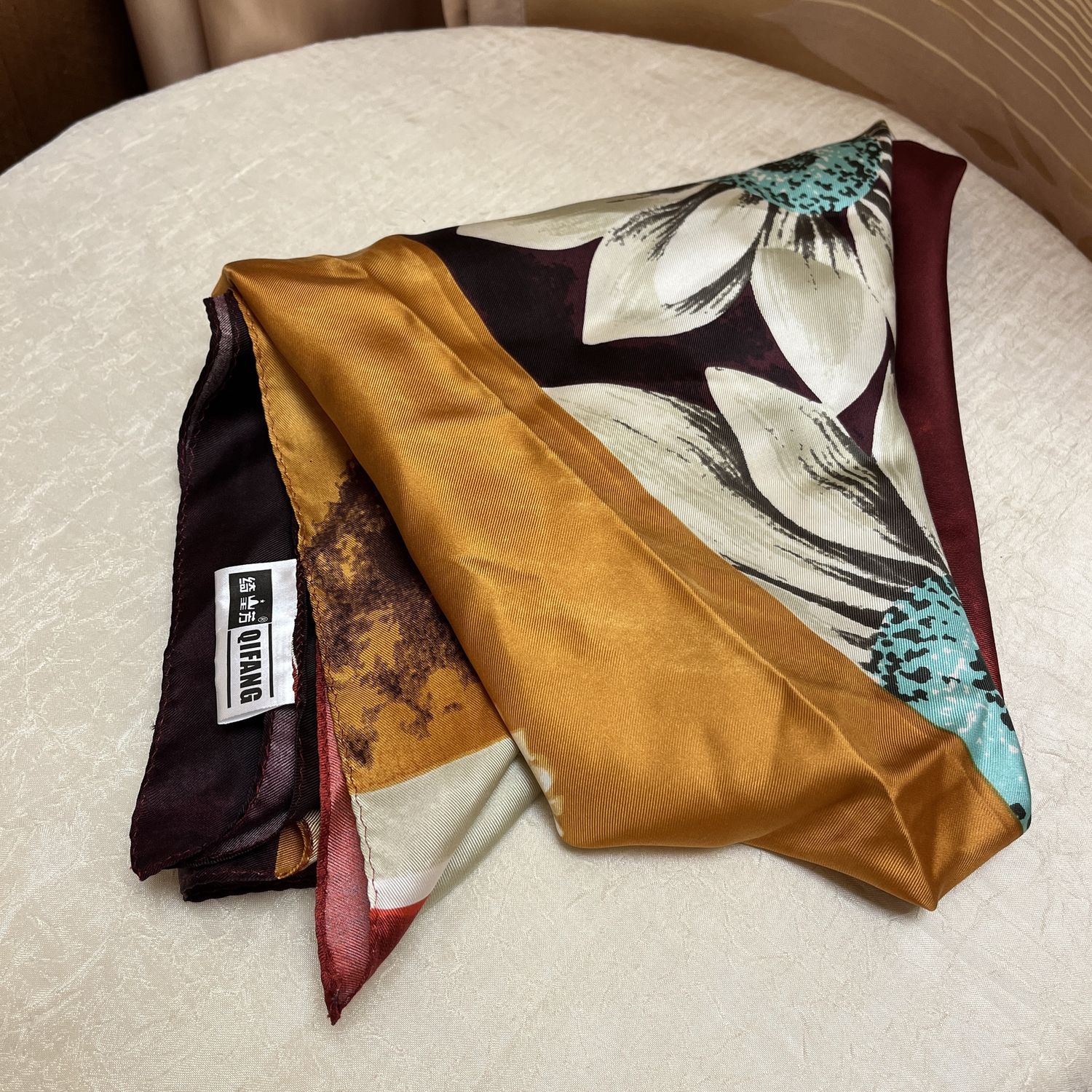 Orange Flower Scarf