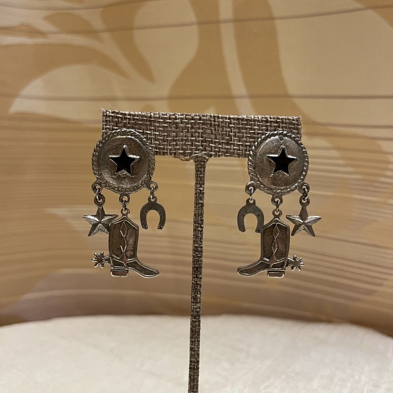 Silver Cowboy Earrings