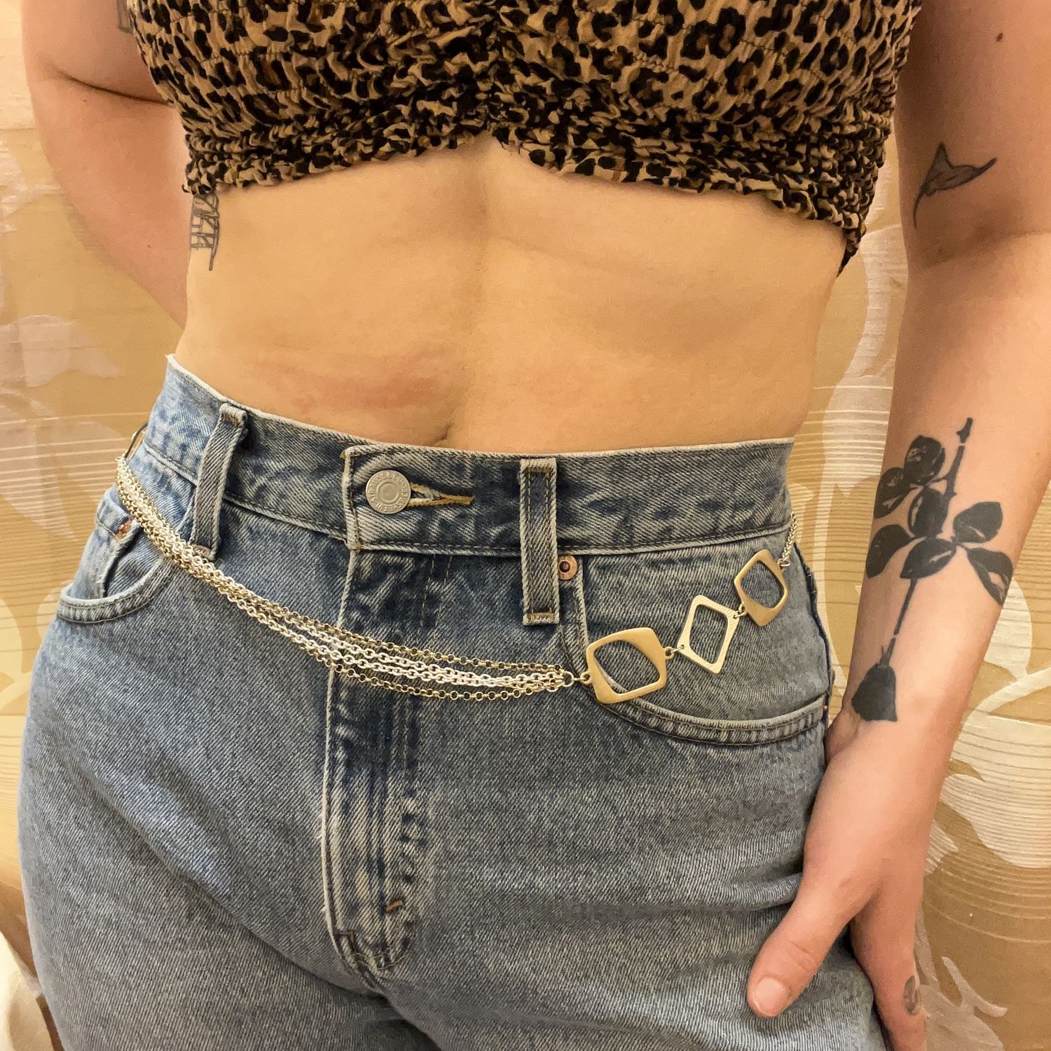 Silver Shapes body chain