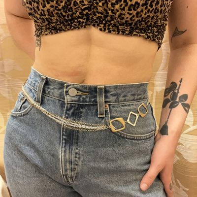 Silver Shapes body chain