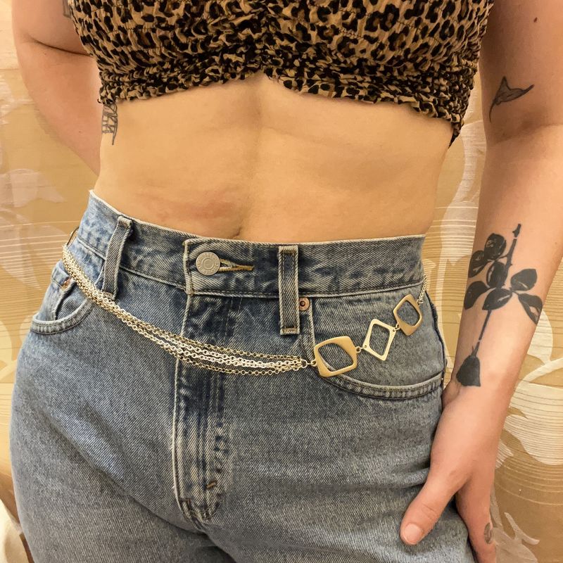 Silver Shapes body chain