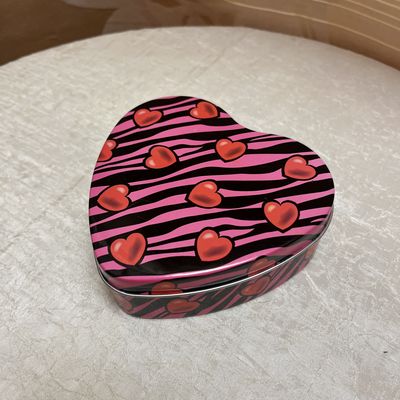 Pink Zebra Heart Tin