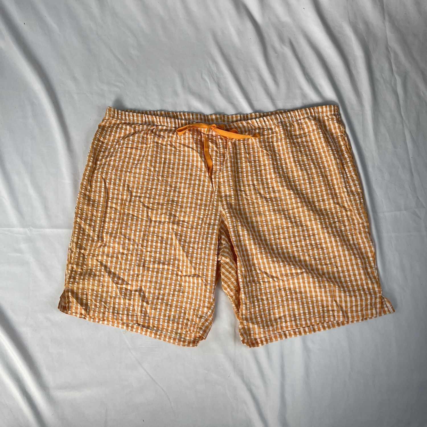 Orange gingham picnic shorts