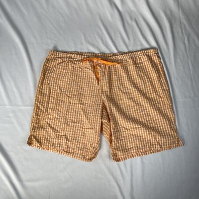 Orange gingham picnic shorts