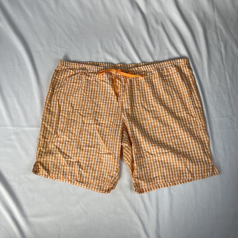 Orange gingham picnic shorts