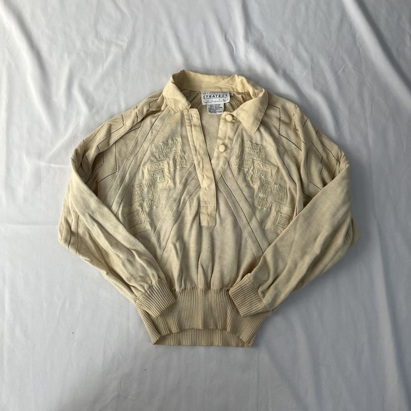 Beaded Tan Long Sleeve