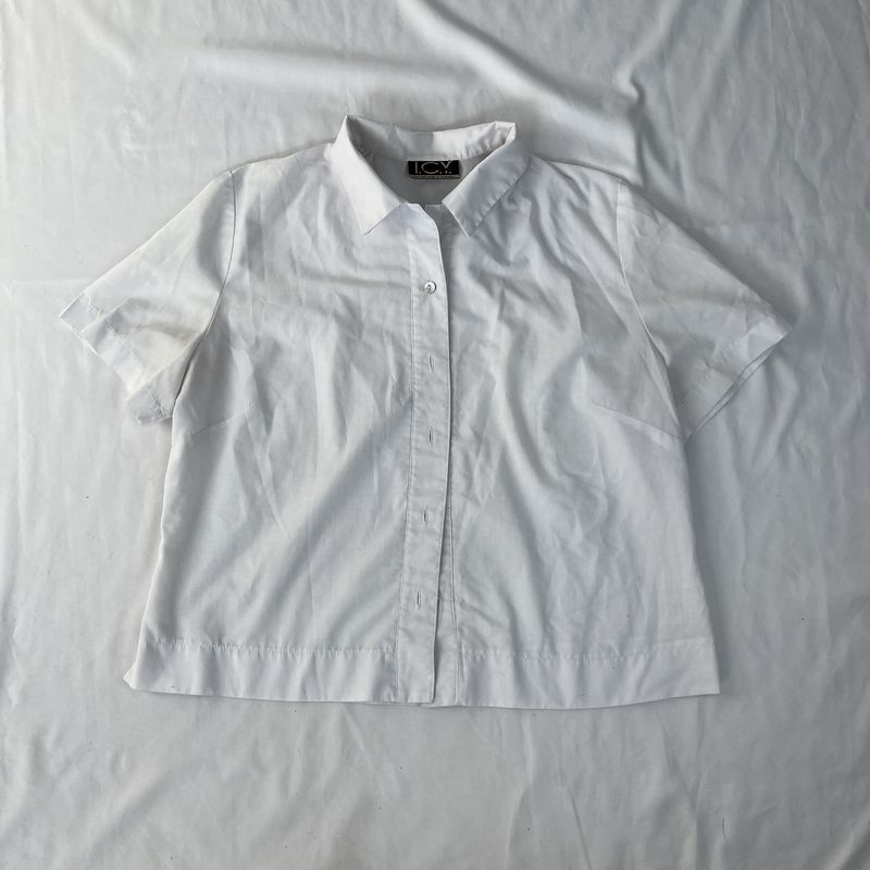 White Cotton Button Up