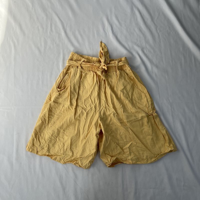 Yellow Tied Shorts