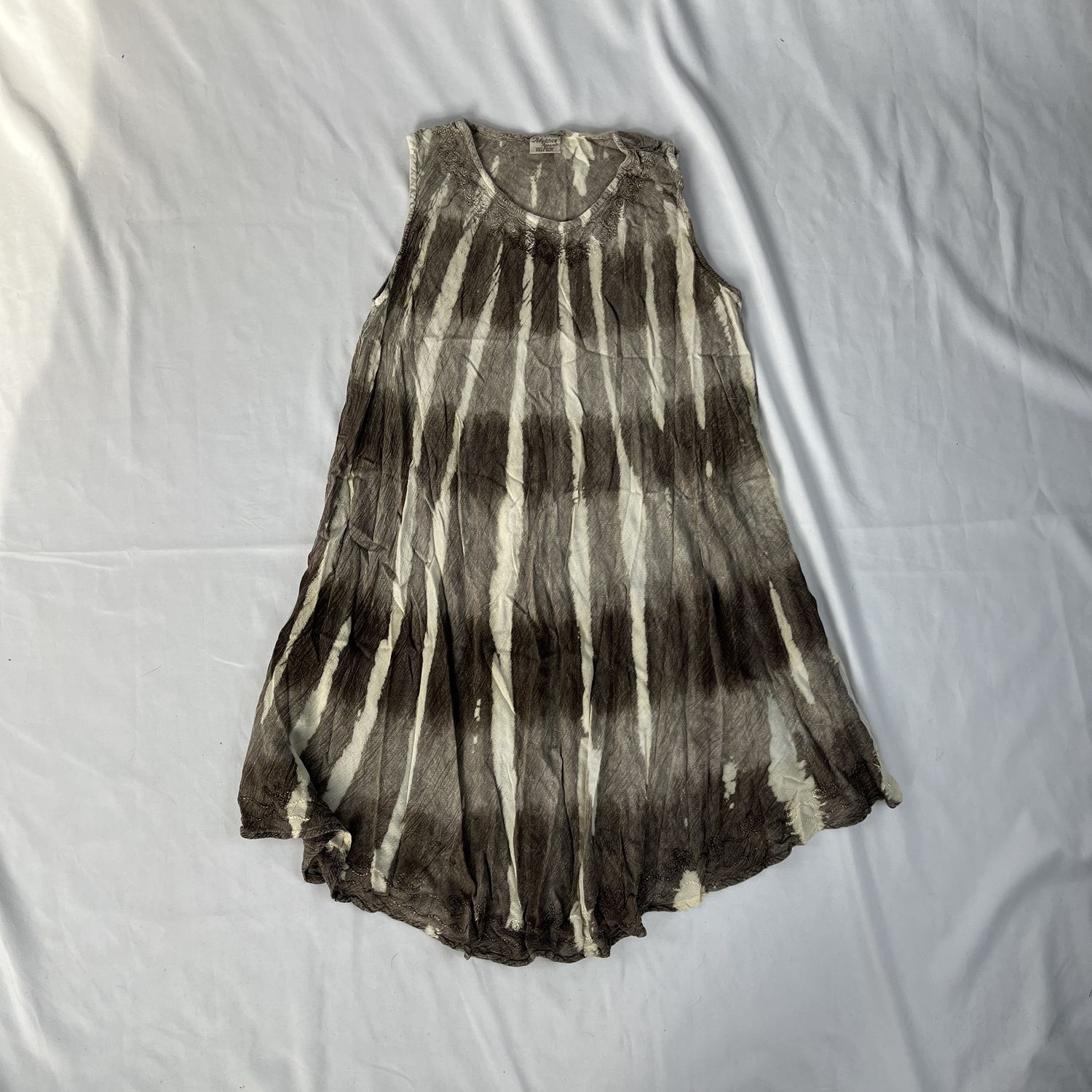 Taupe Embroidered Dress