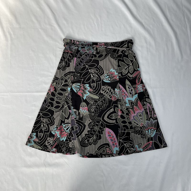 Floral Midi Skirt w/ tropical theme