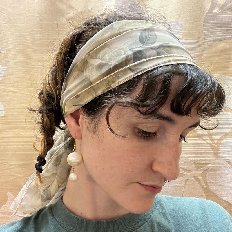 Tan floral scarf
