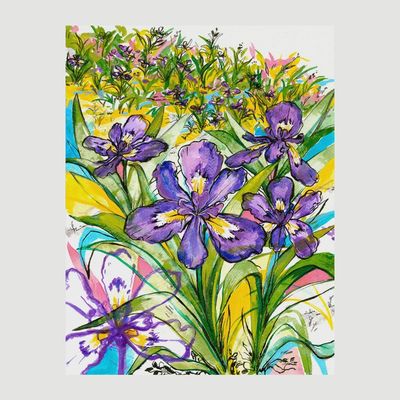 Print - &quot;Dwarf Crested Irises&quot;