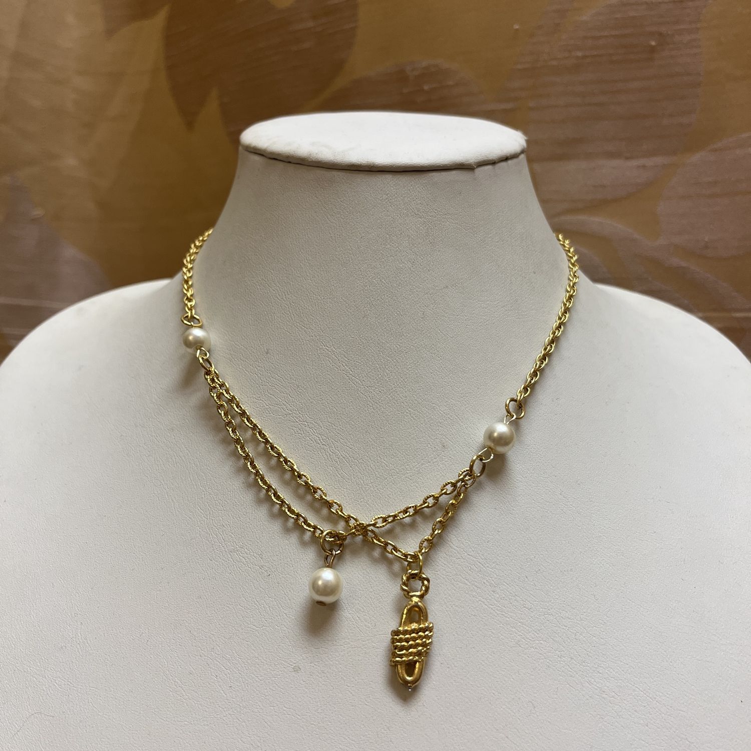 Chainlink Pearl Draping Necklace